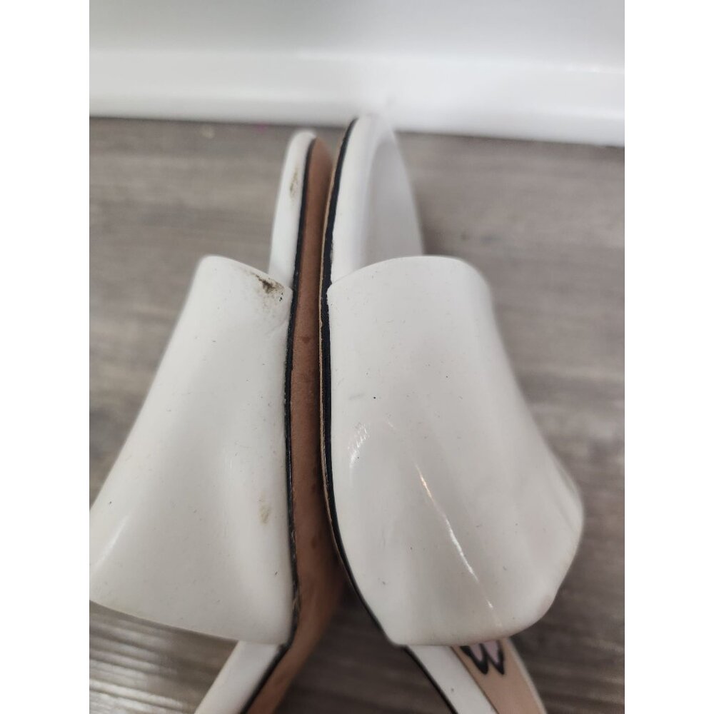 Kate Spade Women's Sz. 7M White Leather Saavvi Heeled Sandals - Picture 6 of 9